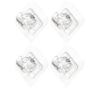 SHINEOFI Curtain Rod Holder, Curtain Rod Fixing Clip, 4pcs No Drill ABS Spring Clamp Brackets, Easy to Remove for Bathroom Shower Curtain Rod