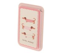 SHINEOFI Dachshund Pattern Magnetic Card Holder Wallet for Durable Soft Case Pocket for Id Credit and Bank Cards Convenient Phone Back Sleeve for Easy Access