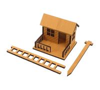 SHINEOFI Desk Fairy House, Mini Treehouse with Ladder for Flower Pot Decor, Sturdy Wooden Micro House for Living Rooms and Tabletop