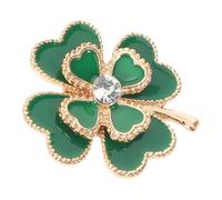SHINEOFI Diamond Encrusted Four-leaf Clover Brooch Sparkling Lucky Clover Pin for Women's Spring Parties Weddings St Patrick's Day