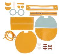 SHINEOFI DIY Bear-Shaped Pu Bag Making Kit with Hand Sewing and Knitting Materials, Includes Yellow Pu and Iron Components, for Hands-on Lessons and Parent Interaction