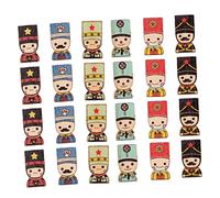 SHINEOFI DIY Button for Clothes 50pcs Wooden Soldier Buttons Decorative Craft Buttons Handicraft Buttons for Women Girls and Boys and Girls