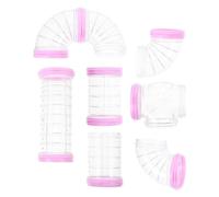 SHINEOFI DIY Hamster Maze Tube Set for Small Animals and Mice, Thickened Plastic Material, Expand the Hamster Cage and Enrich Pet's Home with 8pcs Tunnel
