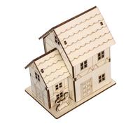 SHINEOFI DIY Wooden House Construction Kit with LED Light Puzzle Model for Adults and Handmade Craft Educational Brain-boosting Activity for Family Creativity and Spatial Reasoning