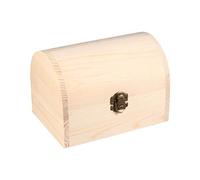 SHINEOFI DIY Wooden Storage Box with Arched Lock Multi-Function Clay Craft Case 16X12.2X11.5Cm for Home Shop Adults Boys and