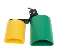SHINEOFI Double Bell Cowbell Mounted Percussion Instrument Bicolor High and Medium Tone Dual Cowbell for Drum Set Accessory Crisp Clear Rhythm Sound for Band Practice and Latin Music