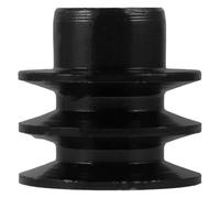 SHINEOFI Double Groove Pulley Cast Iron Black for Gas Engine Water Pump, V-belt Sheave, Smooth Operation, Easy Installation