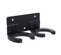 SHINEOFI Double Hook 2 Pack Mic Holder Wall-mounted Metal Microphone Stand with Silicone Pads Multipurpose Black Wall Hanging Bracket for Home and Conference Room