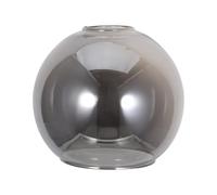 SHINEOFI Double-Opening Glass Globe Lampshade, 42mm Large Diameter Smoke Grey Glass Ceiling Light Cover for Chandeliers and Wall Lamps