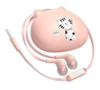 SHINEOFI -Ear Earbuds with Microphone Corded Earphone Compatible with Huawei Phones Portable Pink Earphones for Calls and Music Listening