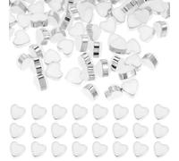 SHINEOFI Earring Backs 100pcs Lightweight Secure Locking Replacement Earring Stoppers Silicone Heart Shape Silver for Women for Jewelry Making and Professional Shops