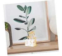 SHINEOFI Elegant Wood Block Desk Calendar Perpetual Desktop Calendar Month Blocks Reusable Table Decoration for Office Study Bedroom and Home Use