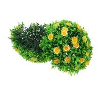 SHINEOFI Faux Daisy Floral Ball Decoration, 30cm Yellow Artificial Flower Sphere Light Green Pepper Leaf, Wedding and Home Decor, Indoor Outdoor Party Centerpiece