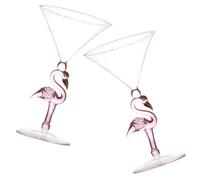 SHINEOFI Flamingo Designed 2Pcs Wine Glasses 200Ml Pineapple Cocktail Cups for Household Use and Divorce Parties