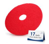 SHINEOFI Floor Buffer Pad, 17 Inch Machine Cleaning Pad for Buffing, Scrubbing and Polishing, Fabric Replacement Disc for Sealed Hard Surfaces, Commercial Maintenance Use (Red)