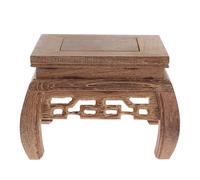 SHINEOFI Flower Pot Wooden Base Crafts Stand for Home Decor Square Solid Wood Material Decorative Support Curved Legs Stylish Plant Holder for Indoor Gardening and Display