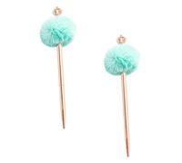 SHINEOFI Fluffy Pen Fur Tip 2Pcs Crown Pompom Writing Pen Sign Pen Cute Ballpoint Pens Office Women