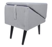 SHINEOFI Foldable Dog Stairs Ottoman with Non-slip Suction Base, 2-in-1 Pet Ramp and Comfortable Footrest, Cotton and Wood Material for Small Dogs and Cats in Compact Rooms and Sofas
