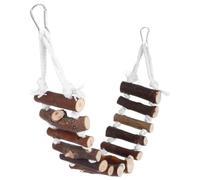 SHINEOFI Funny Parrot Chewing Hanging Bridge Made of Natural Wood for Beak Training and Hopping, Suitable for Love Birds and Cockatoos in Home or Yard