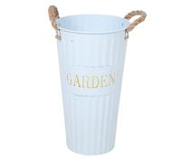 SHINEOFI Galvanized Metal Flower Bucket Floor Vase Tall Iron Decorative Container for Dried Flowers and Floral Arrangements Farmhouse Rustic Blue Finish