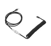 SHINEOFI Gaming Keyboard Coiled Cable USB C to USB a Braided Black | Copper Nylon Build, 360 Degree Rotating Aviation Plug, Plug and Play, Low Latency