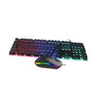 SHINEOFI Gaming Keyboard Mouse Combo Set Wired Backlit Rgb Keyboard with LED Breathing Light Mouse Ergonomic Floating Keycaps for Comfortable Long Gaming Sessions