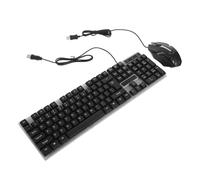 SHINEOFI Gaming Keyboard Mouse Set 104 Button Wired USB with Colorful LED Breathing Light for Game Players