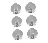 SHINEOFI Gas Stove Knobs round Zinc Alloy Universal Fit 6pcs Brushed Metal Replacement Control Switch Knobs for Gas Cooker Stoves