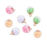 SHINEOFI Glass Balls Pendant Charms for DIY Jewellery Crafting with Small Hole for 30pcs Assorted style for Making Handicrafts and Key Chains Stylish Green Crystal Glass Beads Color