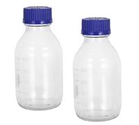 SHINEOFI Glass Reagent Bottles Laboratory Liquid Storage Bottles Leak-proof 2pcs with Blue Caps 500ml Well-polished and Free of Rough Edges, for Life Science Applications and Chemistry