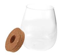 SHINEOFI Glass Terrarium Hydroponic Plant Terrarium for Indoor Study Use Multi-Functional Glass and Wood Hydroponic Planter Bottle with Storage Container Design