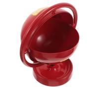 SHINEOFI Globe Shaped Snack Bowl with Lid, Red Pp Planet Themed Trinket Organizer Featuring Rotating Convenience and Multi-Occasion Function for Office and Entryway Use, Gift for Space