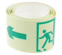 SHINEOFI Glow-in-the-dark Warning Sticker Tape 5x120cm 10x120cm Self-luminous Safety Sign Decals for Apartment Hallway Fire Exit Passage Caution Labels