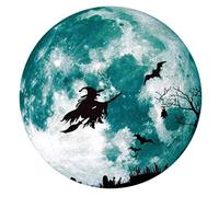 SHINEOFI Glow The Dark Halloween Wall Stickers Bat Pattern Witch Flying Graveyard Decals for Haunted House Party Room Decoration