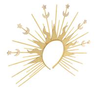SHINEOFI Golden Sun Headband Crown with Star Accents Elegant Goddess Headpiece for Women and Multifunctional Greek-inspired Hair Accessory for Cosplay Parties and Fashion Shows
