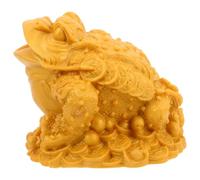 SHINEOFI Golden Toad Water Fountain Spitting Frog Statue Small Orange Tea Pet Fortune Simulated Chinese Money Toad for Home Garden Pond and Tea Table Decoration