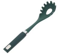 SHINEOFI Green Silicone Pasta Spoon with Slotted Spoon Silicone Design, Lightweight Odourless Noodle Server for Home Kitchen Cooking, Smooth Surface, Easy Scooping Style