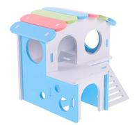 SHINEOFI Guinea Pig Villa Hideout Hamster Houses and Hideouts Multi-Use Design Relieves Boredom PVC Material 17X15.5X15Cm Small Animals Cage Suitable for Small Pets