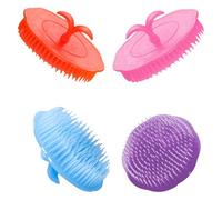 SHINEOFI Hair Scalp Massager Brush Set 4pcs PE with Manual Operation for Office Use and Deep Hair Root Cleaning Suitable for All Hair Types