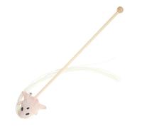 SHINEOFI Halloween Ghost Pattern Cat Teaser Stick for Indoor Cats Soft Plush Interactive for Kitten Play and Exercise Decorative White Ghost for Pet Entertainment