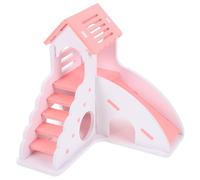 SHINEOFI Hamster Climbing with Ladder and Slide Small Animals Hideout House DIY Pink White Multifunctional Pet Cage Accessory for Small Pets Playground