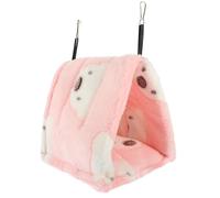 SHINEOFI Hamster Cotton Nest Warm Sleeping House for Squirrel Pink | Plastic Hamster House, Easy to Clean, Comfortable Winter Resting Place for Sleeping, Squirrel Nest