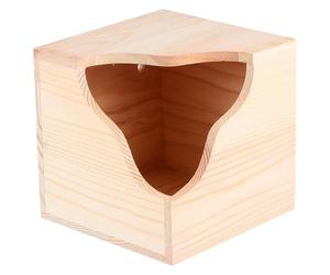 SHINEOFI Hamster Feeder Pet Feeding Log Cabin Cozy Comfortable Feeding House Good Breathable Design Wooden Small Pet Feeder for Hamster and Guinea Pig