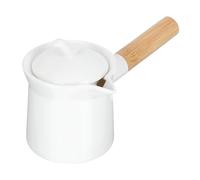 SHINEOFI Handled Ceramic Teapot with Lid for Loose Tea and Milk Serving Comfortable Grip White Pot for Home Afternoon Tea and Coffee Shop Use