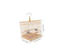 SHINEOFI Handmade Bamboo Bird Cage with Carbonized Frame Removable Tray Hanging Hook Natural Habitat for Goldfinches Budgies Cockatiels and Small Pet Birds