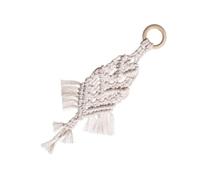 SHINEOFI Handmade White Tassel Wall Hanging Decor Nordic Macrame Wall Art for Bedroom Home Decoration Boho Style Hanging Ornament