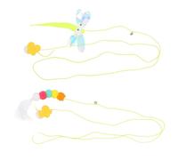 SHINEOFI Hanging Cat Toy 2pcs Adjustable Felt Cat Door Swing with Plumage Dragonfly and Caterpillar Teaser Interactive Play