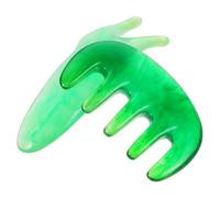SHINEOFI Head Massaging Comb for Relaxation and Stress Relief Resin for Toning the Skin and Scalp Massage Green Five-Tooth Design, Multi-Functional Gua Sha Scraping Tool