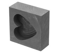 SHINEOFI Heart-Shaped Mold Graphite Chain Mold Graphite Silver Clay Testing Kit Casting Kiln Casting Melting Foundry ing Real Silver Ingot Metals Black