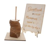 SHINEOFI Heart Shaped Wooden Wedding Table Decor Guest Book Alternative for Reception Romantic Rustic Message Board Keepsake with DIY Engraving for Wedding Day Memories